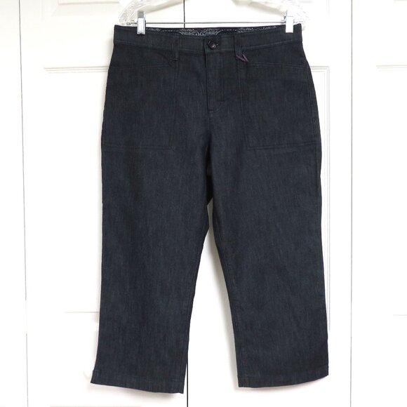 New! Gloria Vanderbilt 8 Black Denim Capri Pants - Picture 1 of 7